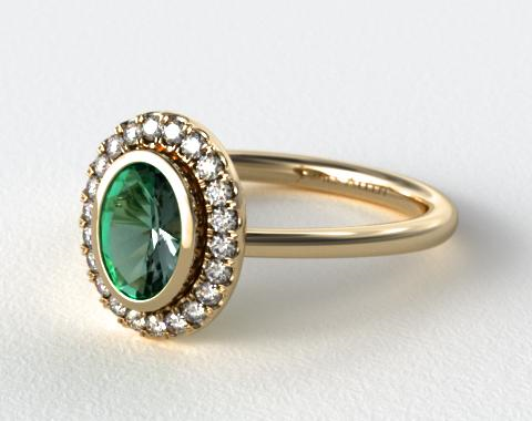 Oval diamond ring bezel setting