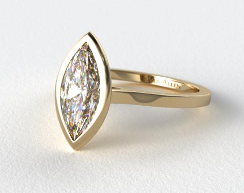 Marquise diamond yellow gold engagement rings