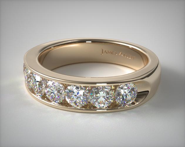 0.75ct Channel Set 7 Diamond Anniversary Ring | 18K Yellow Gold | 12071Y
