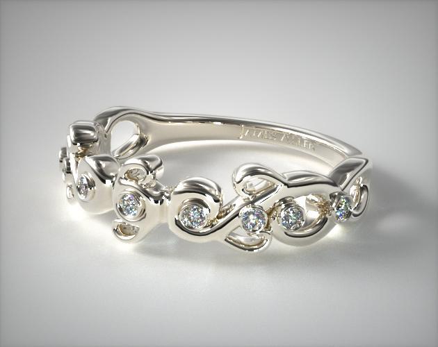 Blossoming Vine Diamond Wedding Ring Platinum James
