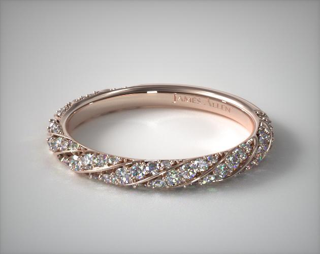 Twisted Pave Wedding Ring | 14K Rose Gold | James Allen  