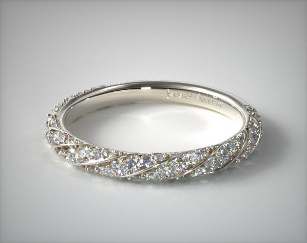 Twisted Pave Wedding Ring 18K White Gold James Allen 15570W