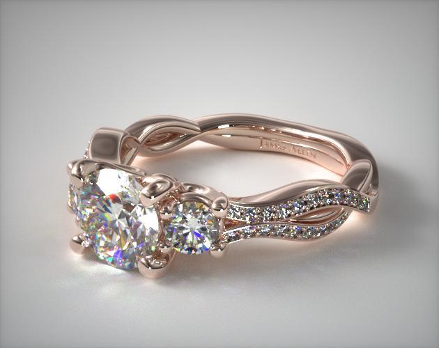 Three Stone Diamond Infinity Engagement Ring | 14K Rose ... (630 x 500 Pixel)