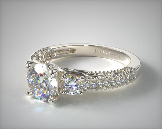 Floral Scroll Engagement Ring | 14K White Gold | James ... (630 x 500 Pixel)