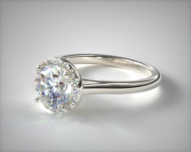 Pave Halo Engagement Ring (Round) Platinum James Allen 17155P