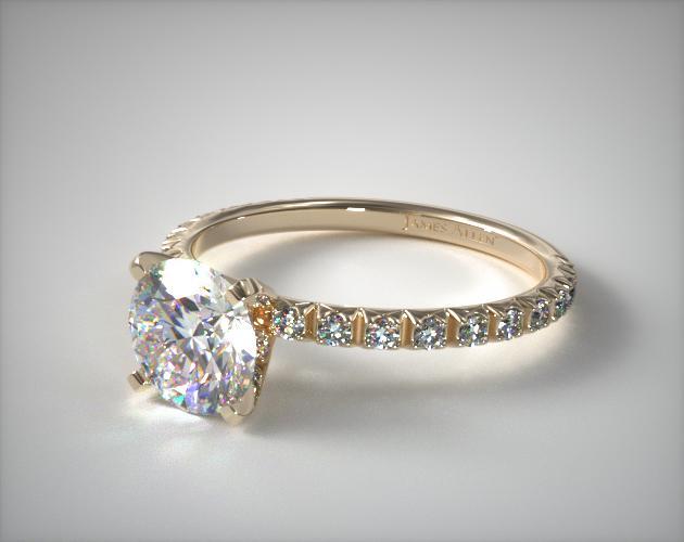Yellow gold engagement rings thin band