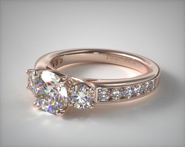Trio Diamond Engagement Ring 14K Rose Gold James Allen 17401R14