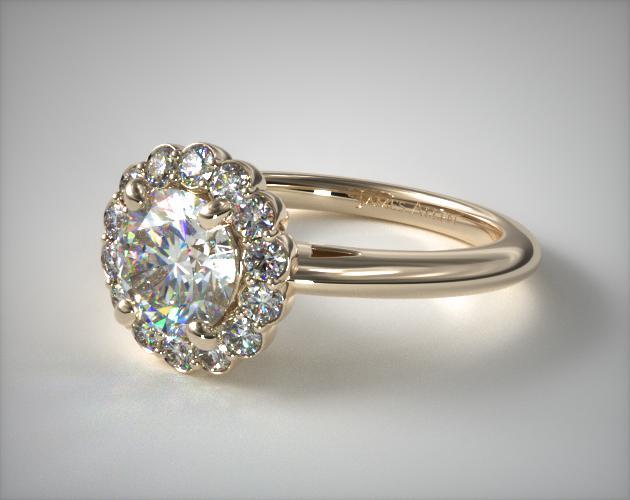 Floral Halo Engagement Ring | 14K Yellow Gold | James Allen | 17545Y14