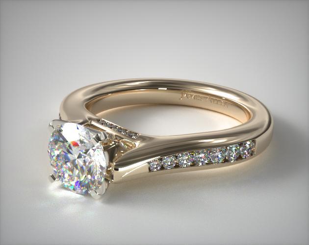 Bypass Channel Engagement Ring 14K Yellow Gold James