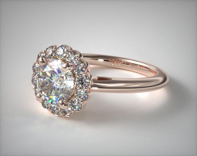Floral Halo Engagement Ring | 14K Rose Gold | James Allen ...