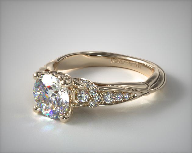 Graduated Pave Engagement Ring 14K Yellow Gold James Allen 17861Y14