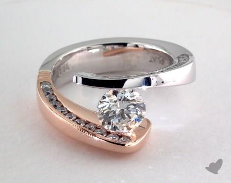 Tension setting engagement rings platinum