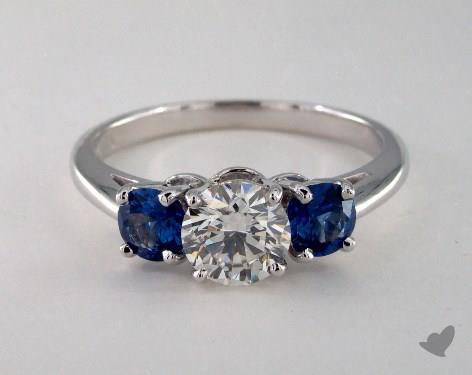 3 stone engagement rings with sapphire